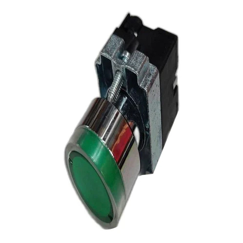 LED Push Button - High-Quality Plastic, Standard Size, Vibrant Green | 5 Amp Max Current, High Insulation Resistance