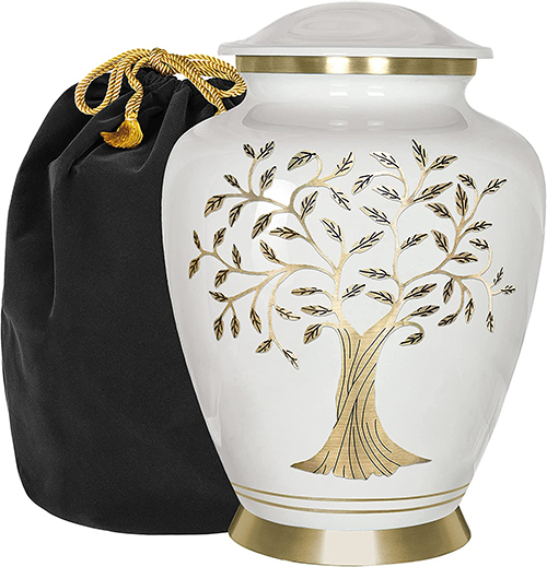 Dh-Tree-White-009 Metal Cremation Urn - Color: Multicolor