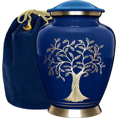 Dh-Tree-987 Metal Cremation Urn - Color: Blue