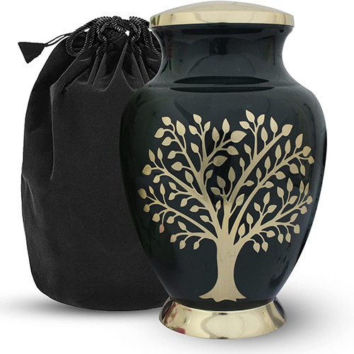 Dh-Black-Tree-09 Metal Cremation Urn - Color: Multicolor