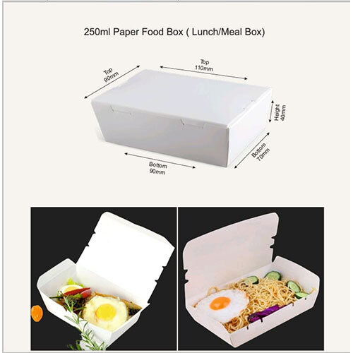 Paper Food Box Rectangle 500 Ml - Color: White