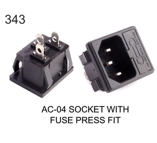 AC-04 SOCKET WITH FUSE PRESS FIT