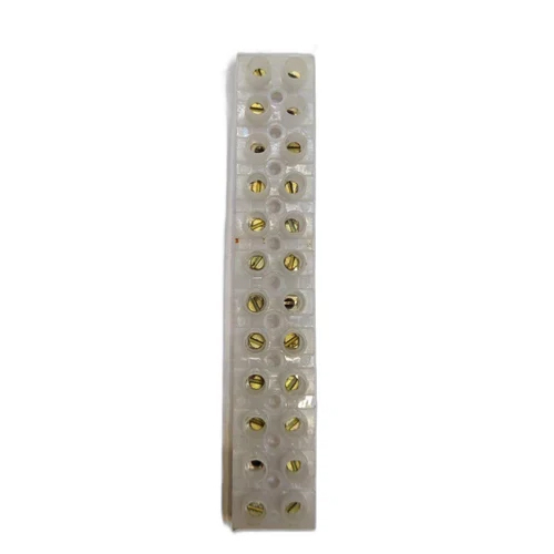PVC Electric Terminal Strip - Durable PVC Material, 4 Inch Diameter, Clean White Color | 240 Volt Rating, Ideal for Industrial and Commercial Use
