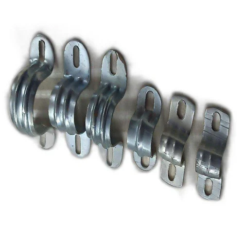 Gi Saddle Clamp - Galvanized Iron, 10 mm Diameter, Silver Plated | Durable Electrical Fitting for Securing Cables and Wires