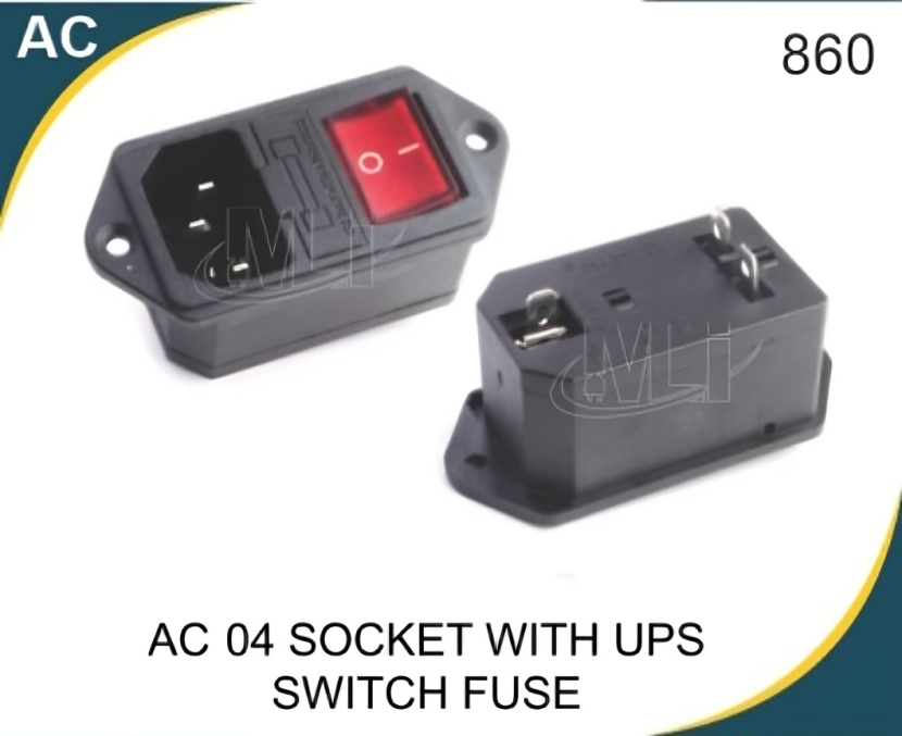 Ac-04 Socket With Ups Switch Fuse - Application: Electronic Products