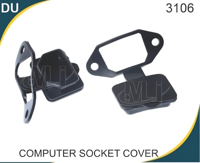 COMPUTER SOCKET COVER - PVC, STANDARD Size, Horizontal Shape, Black Color | High Insulation Resistance, Durable Connection for AC-Powered Devices