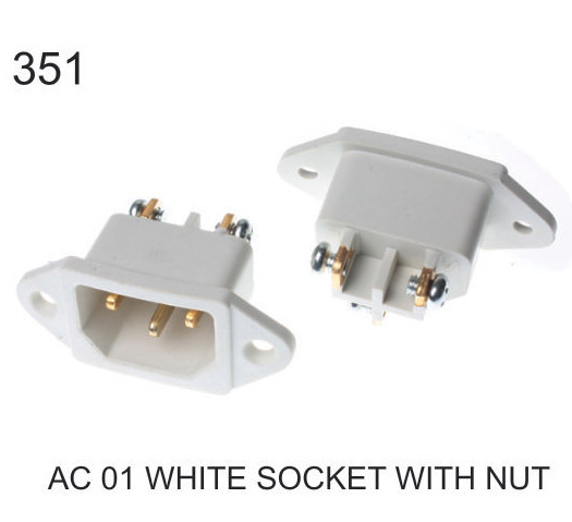 AC 01 WHITE SOCKET WITH NUT