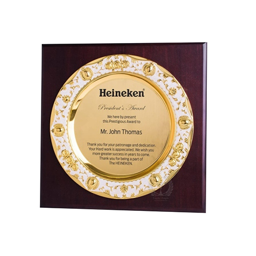 AI-87 Mementos - Plated Material, Different Sizes | Elegant Brown Keepsake with Holder Attachment
