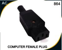Computer Female Plug - High Durability, 8cm X 2.2cm X 1.5cm Size, Up To 250v, 10a Power Rating | Highly Insulated, High Insulation Resistance