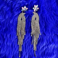 Designer Plated Drop Earring Crystal Long Lop Earrings For Womens