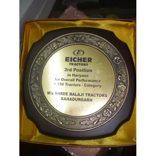 Metal Printed Gold Plated Plaque - Color: Black