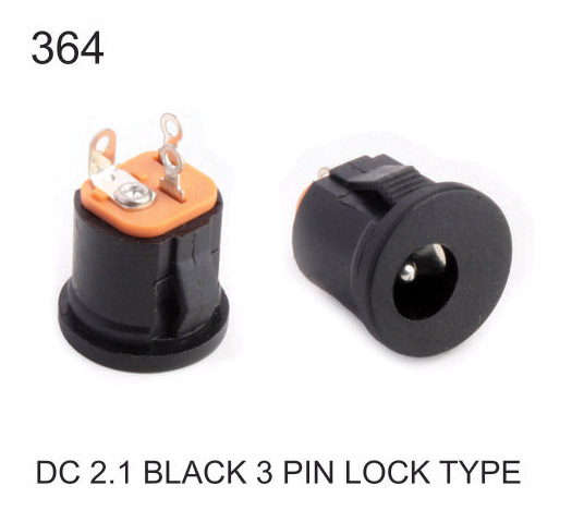 DC 2.1 BLACK 3 PIN LOCK TYPE