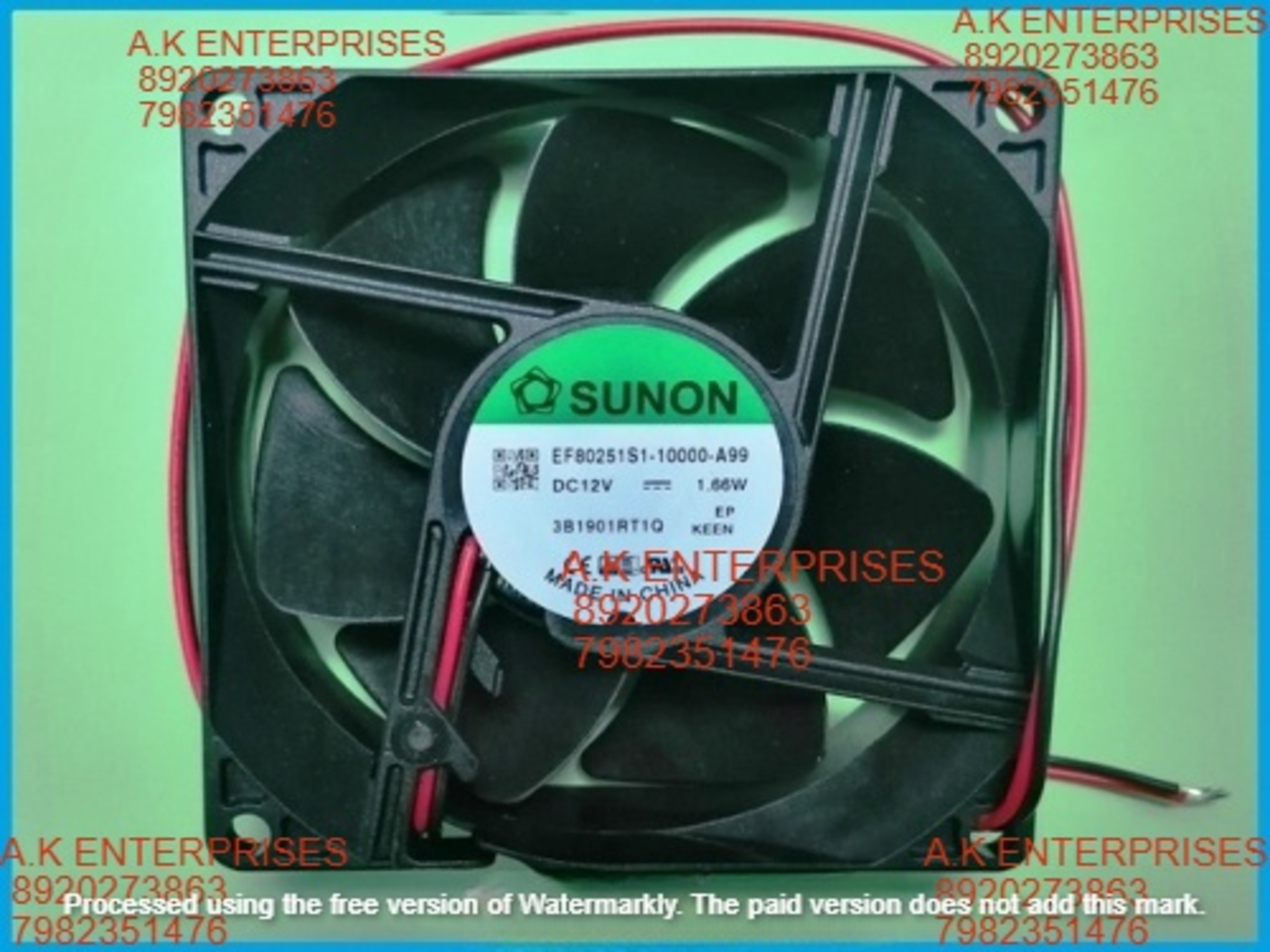 Sunon MF80251V1-10000-A99 Dc Brushless Fans, 12 Vdc