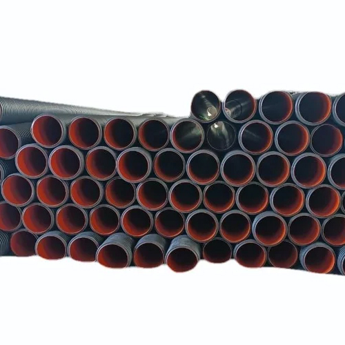 150mm Dwc Sewerage Pipe - Hdpe, 6 Meter Length | Uv Resistant, Corrosion-proof, Lightweight, Round Shape In Black & Orange
