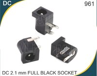 Dc 2.1 Mm Full Black Socket - Female Jack, 1a Current Rating, 24v Voltage Rating, Pcb Mounting, Black Colour, Imported