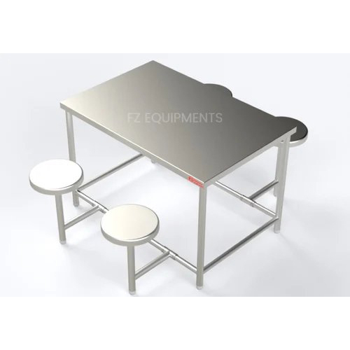 4 Seater Stainless Steel Dining Table