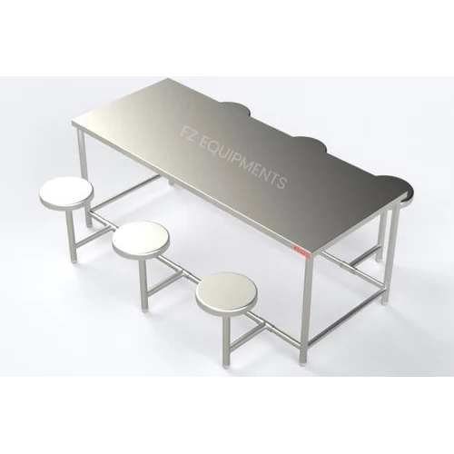 6 Seater Stainless Steel Dining Table