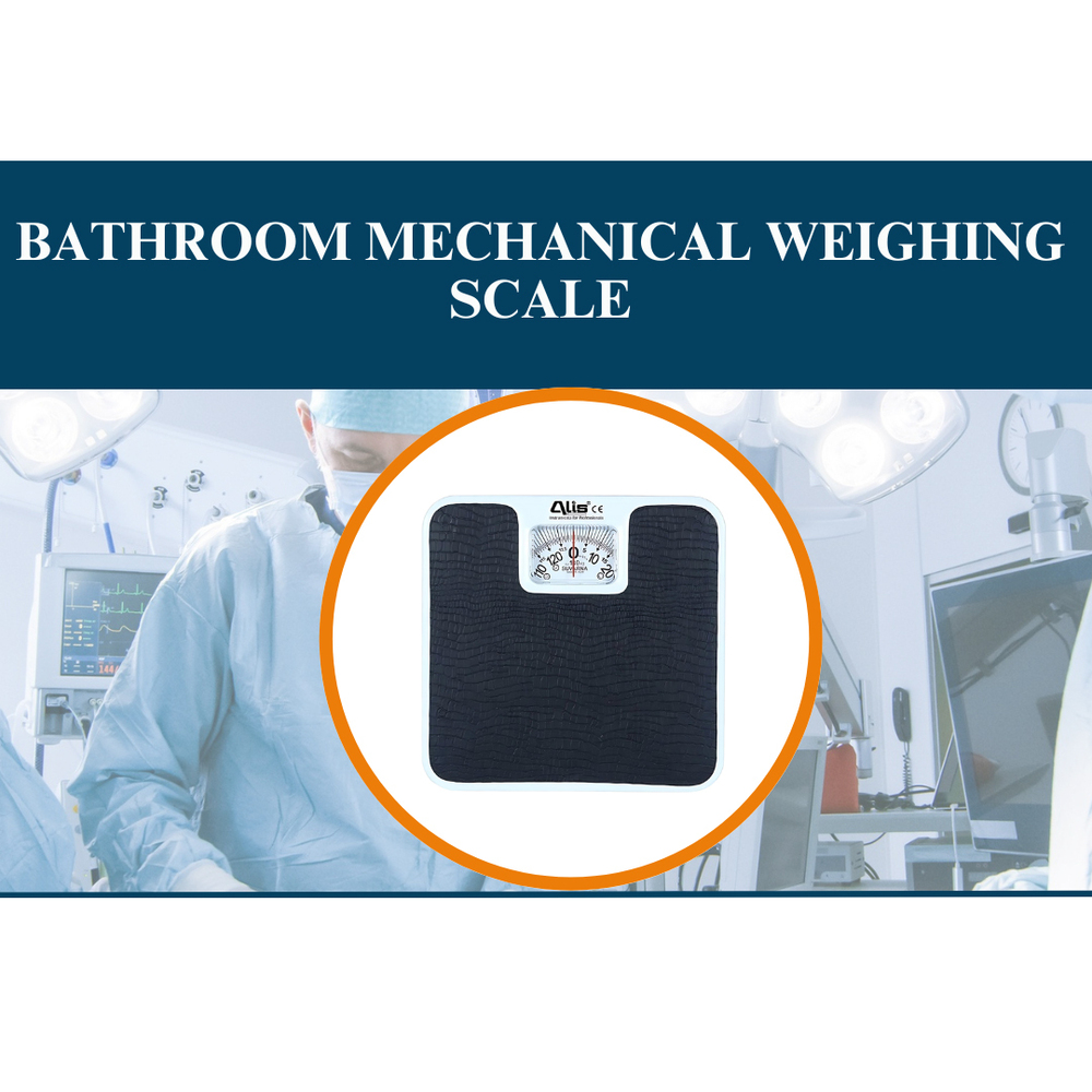 Bathroom Mechanical Weighing Scale - Color: Black