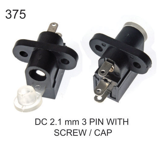 DC 2.1 MM 3 PIN WITH SCREW/ CAP