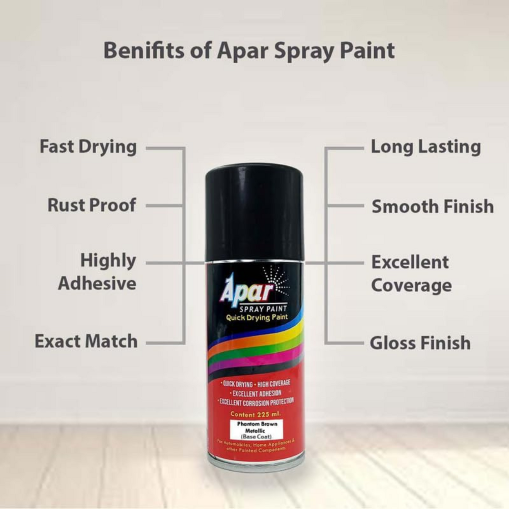 APAR  Phantom Brown Metallic (RC Colour Name) + GC Compatible for Toyota Yaris, Camry, Fortuner Cars -225 ml (Pack of 2-Pcs)