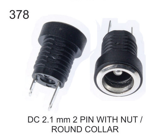 DC 2.1 MM 2 PIN WITH NUT / ROUND COLLAR