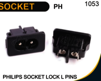 Philips Sockets Lock L Pins - Durable Metal/plastic, 6a Rated Current, Double Phase, Pcb Mounting, Corrosion-resistant Finish, Compatible With Various Sockets