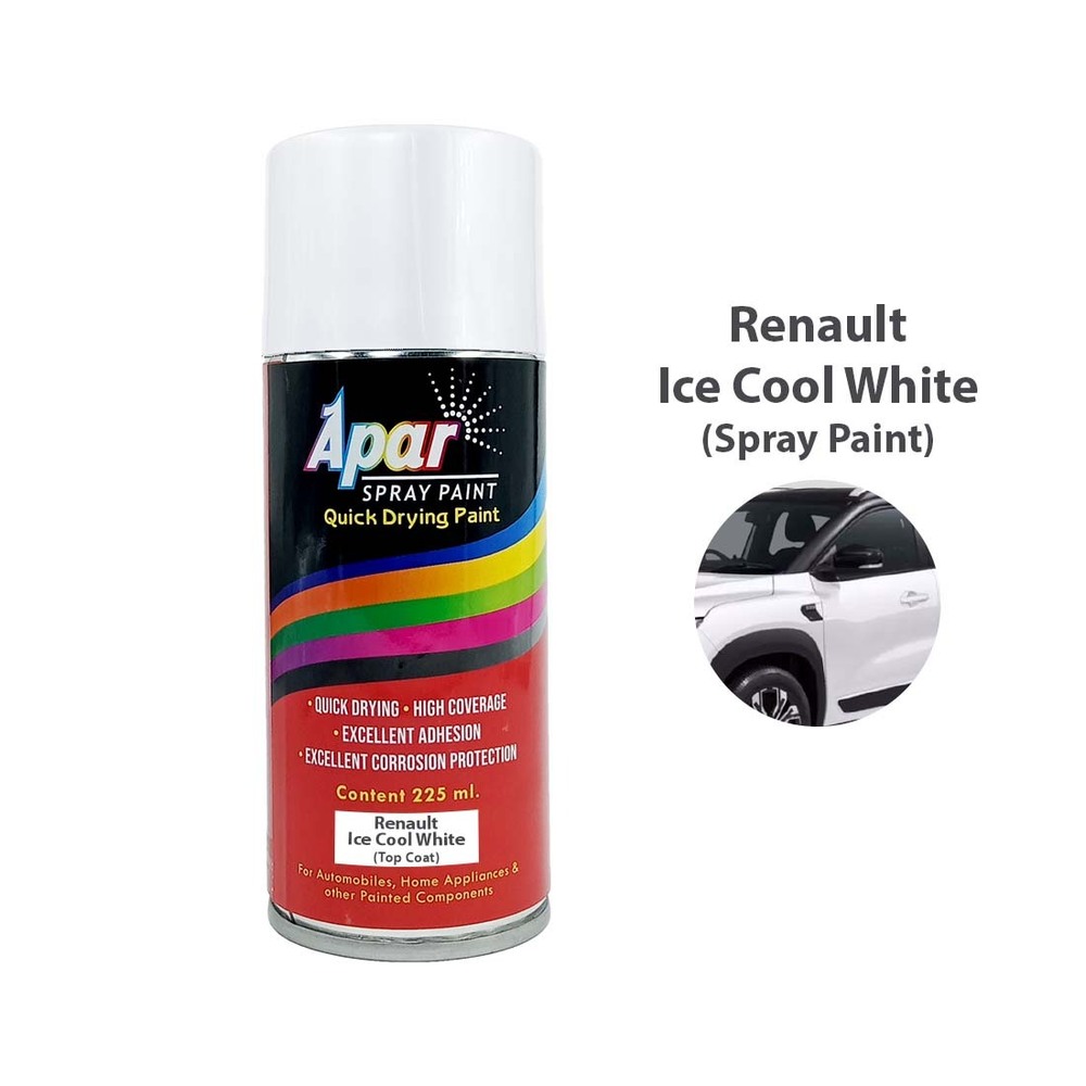 APAR Spray Paint Ice Cool White (RC Colour Name) Compatible for Renault cars -225 ml (Pack of 1-Pcs)