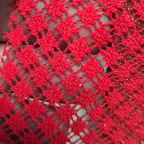 Jacquard Net Polyester - Color: Red