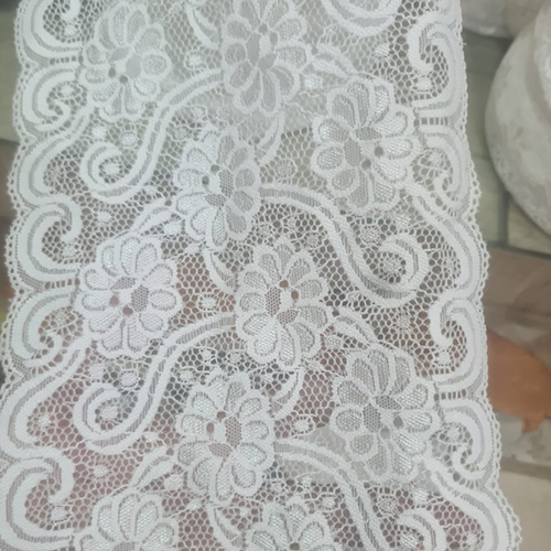Lycra Pallu Lace - Color: White