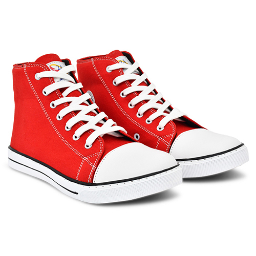 Modern Canvas Shoes - Color: Red White