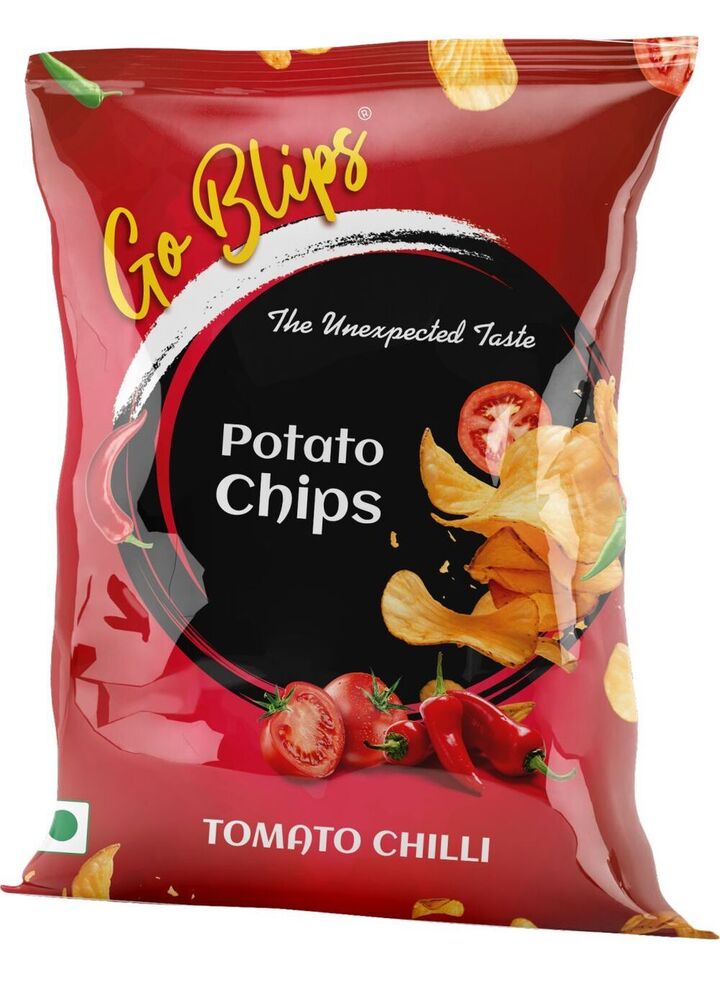 Goblips Tomato Chilli Potato Chips 10rs MRP Packet