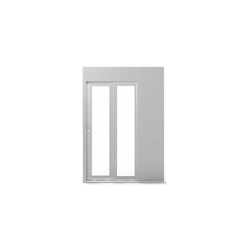 Glass Panel Telescopic Manual Door - Color: As Per Requirement