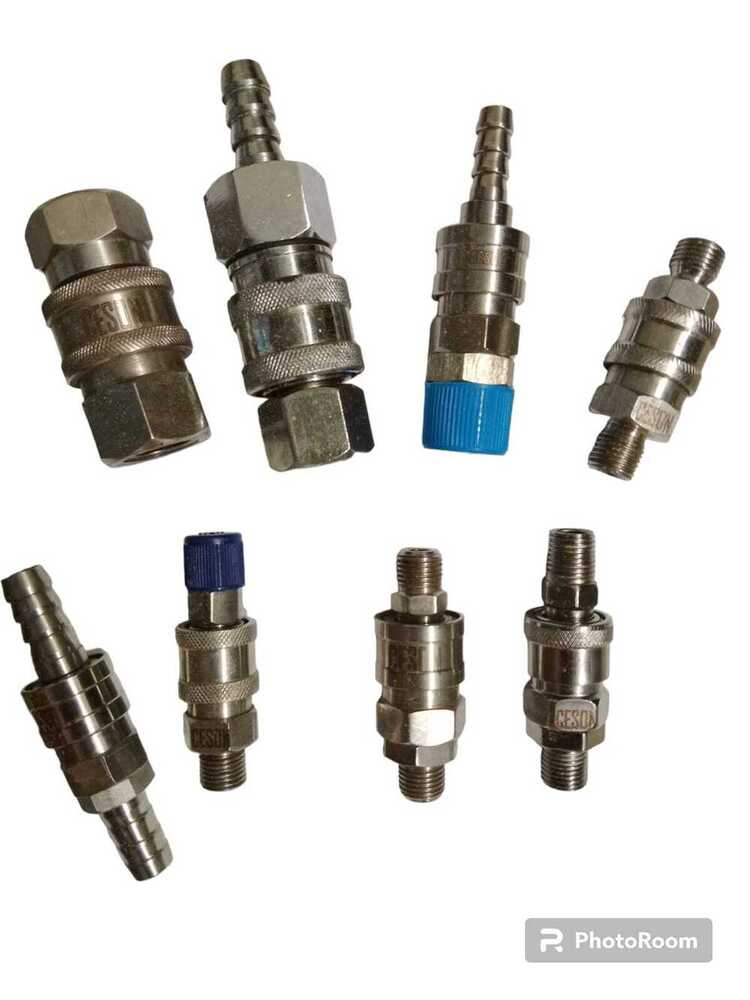 Hydraulic Quick Release Coupling - Stainless Steel, 1/4" Bsp Size, Silver Color | Double Check Valve And Single Check Valve, 200 Kg Working Pressure Rating
