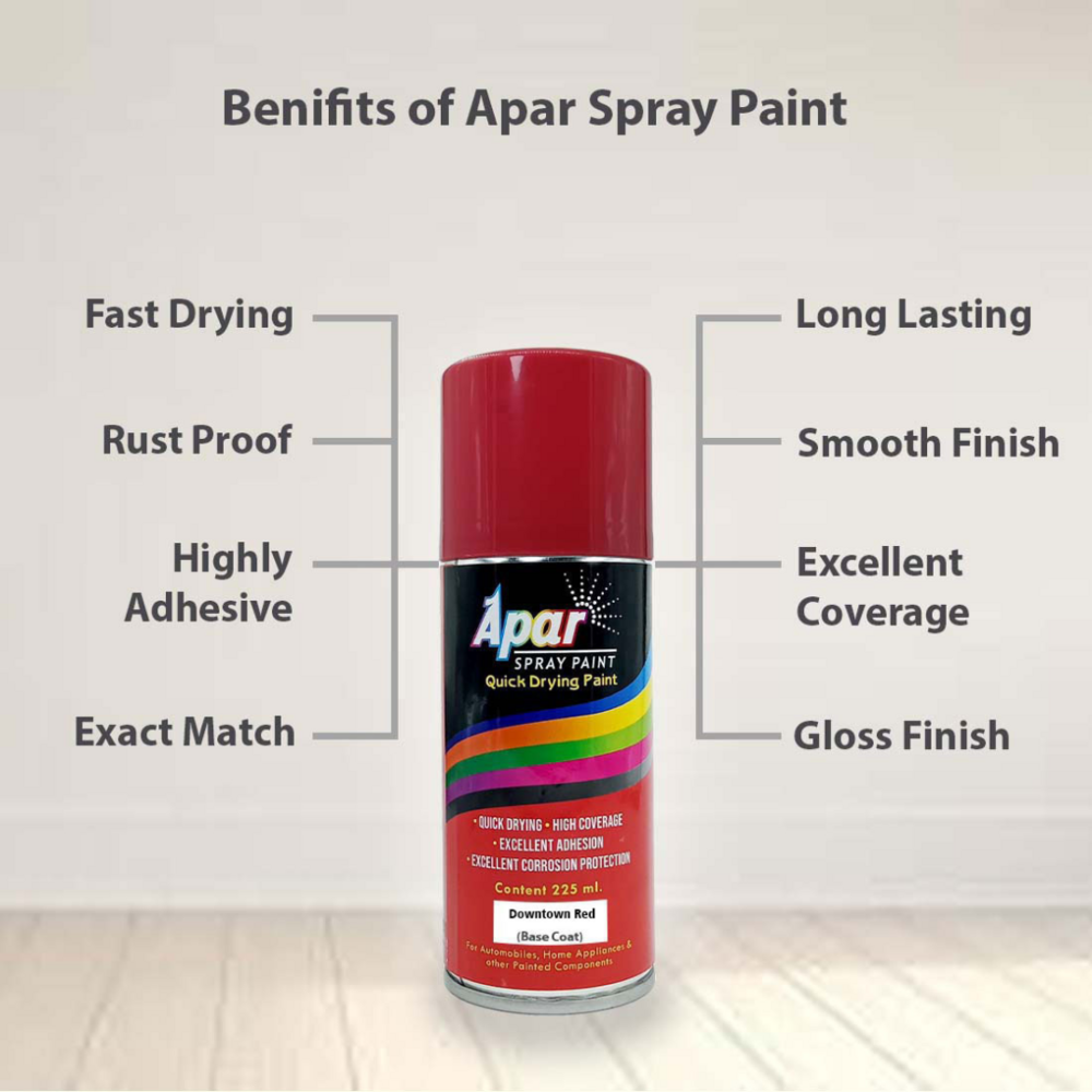 APAR Spray Paint Downtown Red (RC Colour Name) + GC Compatible for Tata Altroz-225 ml (Pack of 2-Pcs)