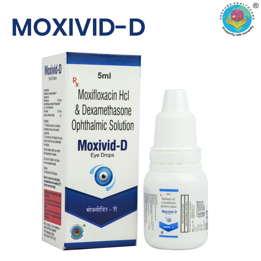 Moxifloxacin B.P. 0.5% W/V + Dexamethasone Sodium 0.1% w/v + Benzalkonium Chloride 0.02% v/v (Eye Drop)