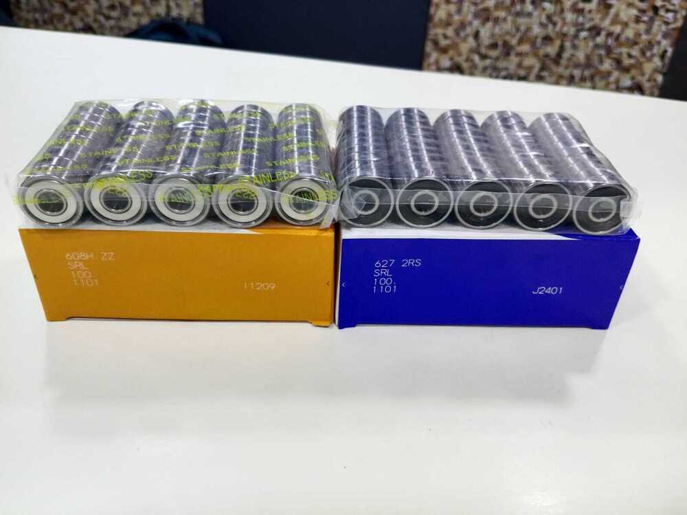 Ezo Miniature Bearings - Stainless Steel, Multi Size, Silver | Double Row Ball Bearing, Oil Lubrication, Box Seals