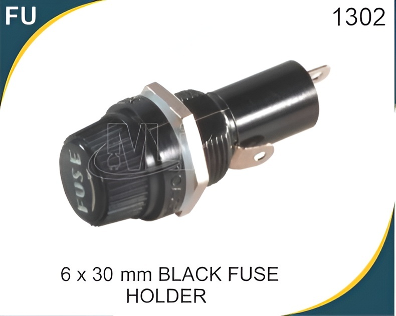 6X30 Mm Black Fuse Holder (Imported) - Application: General Purpose