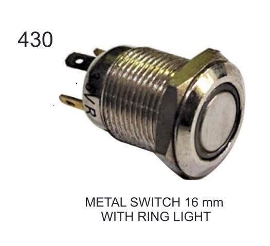 METAL SWITCH 16 MM WITH RING LIGHT