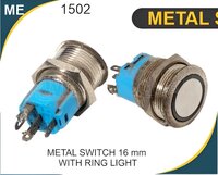 Metal Push Button Switch 16mm With Ring Light - Color: Silver
