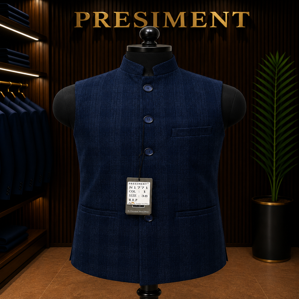 Golden Brown Color Indo Nehru Jacket - Design: Plain