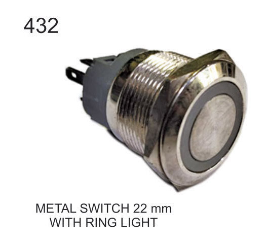 METAL PUSH BUTTON SWITCH 22mm WITH RING LIGHT