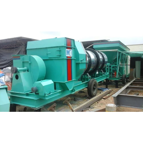 Mobile Asphalt Drum Mix Plant - Mild Steel, 150 HP Motor, Green | Automatic Electric Drive, Human-Machine Interface Control System, Ideal for Road Projects