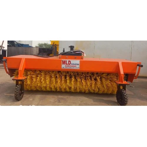 Hydraulic Broomer Machine - Color: Orange