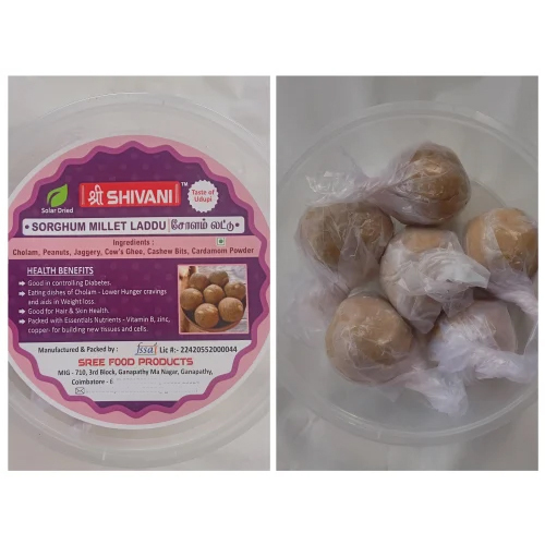 120g Cholam Jowar Laddu - Soft Sweet Balls Made with Jowar Flour & Pure Ghee | 60 Days Shelf Life, Regular Size, Food-Grade Ingredients