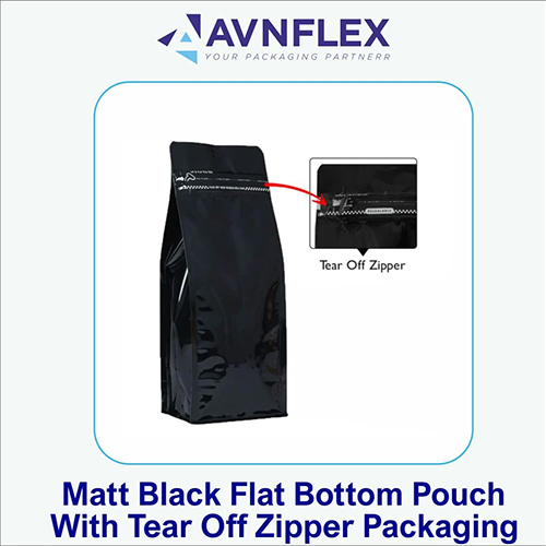 Flat Bottom Pouch With Tear Off Zipper