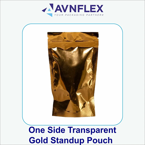 One Side Transparent Gold Stand Up Pouch