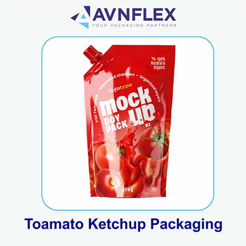 Plastic Laminated Ketchup And Sauce Spout Pouch