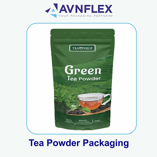 Printed Laminated Green Tea Pouches - Material: Plastic