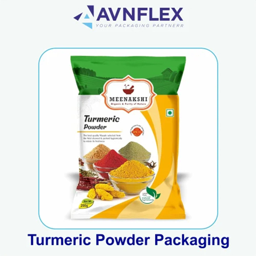 Turmeric Powder Printed Packaging Pouch - Color: Multi Color