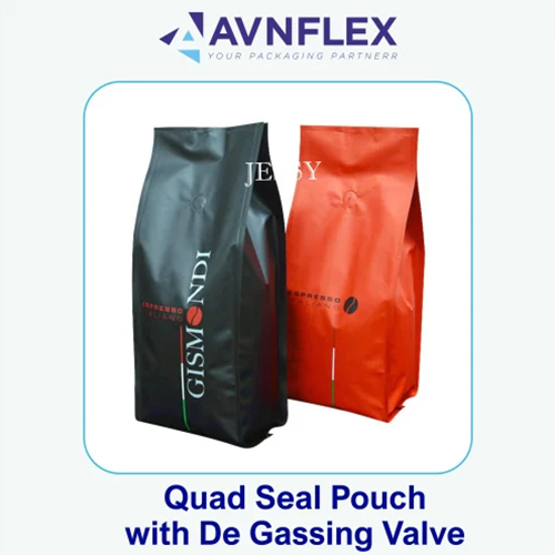 Quad Seal Pouch With De-Gassing Valve